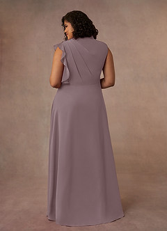 Azazie Narine Mother of the Bride Dresses Dusk A-Line High Neckline Pleated Chiffon Dress image12