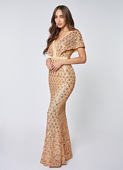 Glam Sweetheart Champagne Sequin Maxi Dress image4