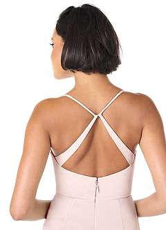 Azazie Ashana Bridesmaid Dresses Blushing Pink Sheath Sweetheart Lace Mesh Dress image4