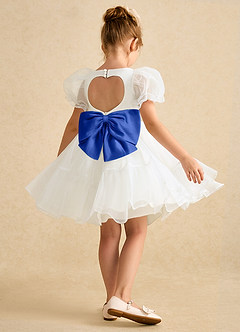 Azazie Debbie vestidos de niña de las flores Vestido de Marfil Azul Real de Organza de Princesa con Escote de Corazón image6