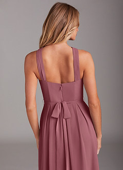 Azazie Dixie Bridesmaid Dresses Desert Rose A-Line Halter Pleated Chiffon Dress image6