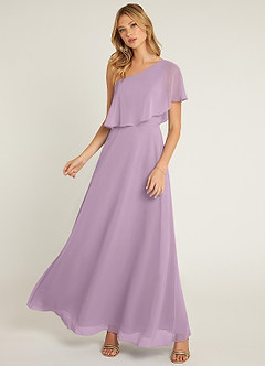 Azazie Lizzy Bridesmaid Dresses Wisteria A-Line One Shoulder Chiffon Dress image5