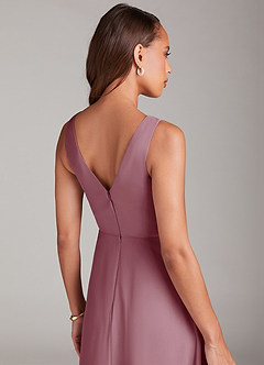 Azazie Nelly Bridesmaid Dresses Vintage Mauve A-Line Pleated Chiffon Dress image7