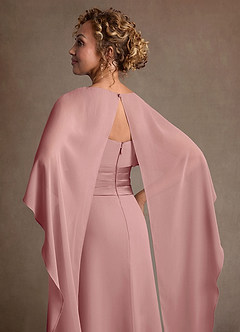 Azazie Marilla Mère de la mariée Robes Robe Trapèze en Mousseline de soie Plissé Rose Poussiéreuse image7