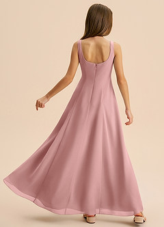 Azazie Lambie Junior Dusty Rose A-Line Pleated Chiffon Dress image8