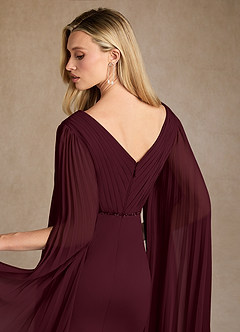 Azazie Ellsworth vestidos de madre de la novia Vestido de Cabernet de Crepé elástico de Columna con Plisado image6