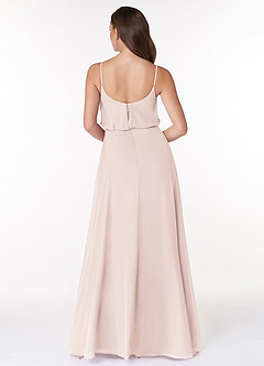 Azazie Lupe Bridesmaid Dresses Rose Petal A-Line Scoop Blouson Chiffon Dress image2