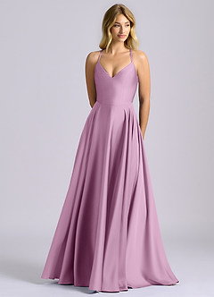 Azazie Truce Bridesmaid Dresses Wisteria A-Line Stretch Satin Dress image1