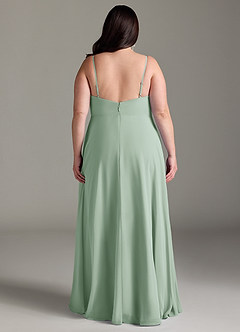 Azazie Akita Bridesmaid Dresses Agave A-Line Chiffon Dress image6