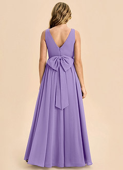 Azazie Hathaway Junior Tahiti A-Line Bow Chiffon Dress image1