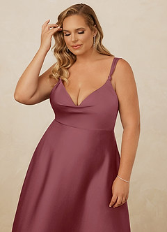 Christian Siriano Bridal for Azazie 1001 Bridesmaid Dresses Desert Rose A-Line Sweetheart Neckline Stretch Satin Dress image16