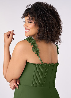 Barbie ♥ Azazie Bridesmaid Dresses Olive A-Line Sweetheart Neckline Chiffon Dress image10