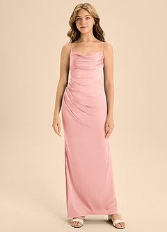 Azazie Mai Junior Powder Pink A-Line Sweetheart Neckline Stretch Satin Dress image5