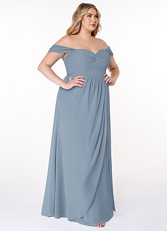 Azazie Millie Final Sale Dusty Blue A-Line Sweetheart Neckline Chiffon Convertible Dress image10