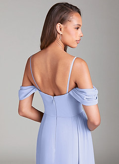 Azazie Amyra Robes de demoiselle d'honneur Robe Fourreau Convertible en Mousseline de soie Épaule décolletée Lavande image8