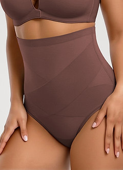 front X-Shaped Tummy Control High Waist Stretch Shaping Thong