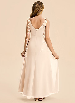 Azazie Gumdrop Junior White Alabaster Empire Pleated Chiffon Dress image6