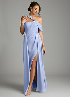 Azazie Kassandra Bridesmaid Dresses Ice A-Line Off the Shoulder Chiffon Dress image3