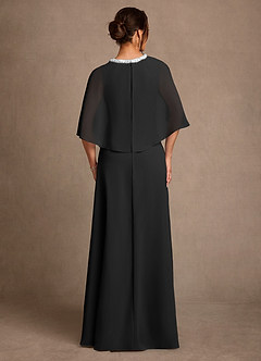 Azazie Winnifred Kleider für die Brautmutter A-Linie Mit Perlen Chiffon Kleid Schwarz image3