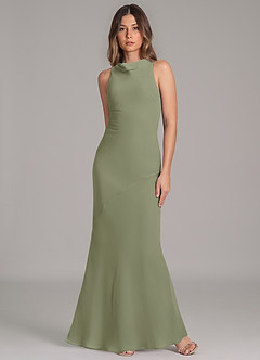 Azazie Allettie Bridesmaid Dresses Pistachio Mermaid Chiffon Dress image4