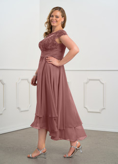 Azazie Shonda Mother of the Bride Dresses Desert Rose Lace Chiffon Dress image10