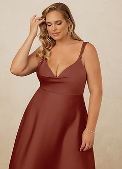 Christian Siriano Bridal for Azazie 1001 Bridesmaid Dresses Auburn A-Line Sweetheart Neckline Stretch Satin Dress image16