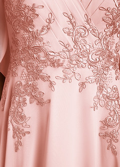 Azazie Tilda Mother of the Bride Dresses Blushing Pink A-Line Lace Chiffon Dress image6