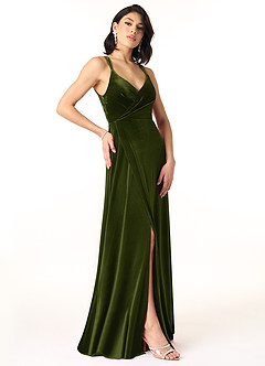 Azazie Hapa Final Sale Black A-Line Lace Velvet Dress image3