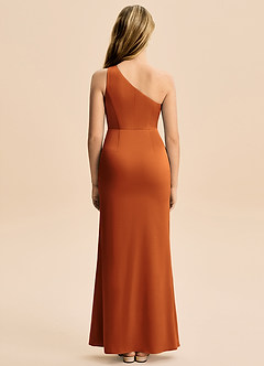 Azazie Akilah Junior Vaippa Pliseerattu Joustava satiini Lattian pituus Nuorempi morsiusneito Pukeutua image6