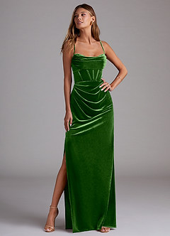 Azazie Mai Bridesmaid Dresses Ivy Sheath Sweetheart Neckline Velvet Dress image4