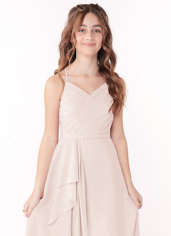 Azazie Dawn A-Line Pleated Chiffon Floor-Length Junior Bridesmaid Dress image5