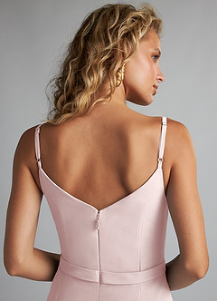 Azazie Summer Bridesmaid Dresses Blushing Pink Mermaid Scoop Cowl Chiffon Dress image6