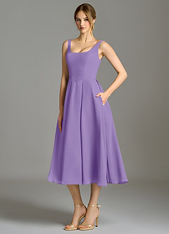 Azazie Amalie Bridesmaid Dresses Tahiti A-Line Pleated Chiffon Dress image1