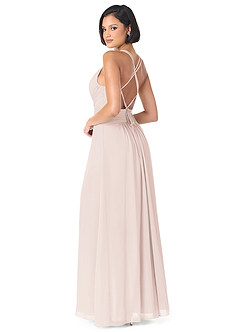 Azazie Farren Vestidos de damas de honor Vestido de Pétalo De Rosa de Gasa de Corte en A Convertible con Plisado image5