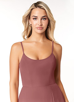 Azazie Moira Bridesmaid Dresses Amethyst A-Line Scoop Chiffon Dress image6