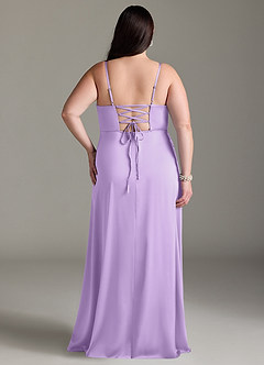 Azazie Marchella 신부 들러리 드레스 A라인 코르셋 스트레치 새틴 바닥 길이 드레스 image8