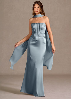Vestido Azul Pálido Largo Berthe image3