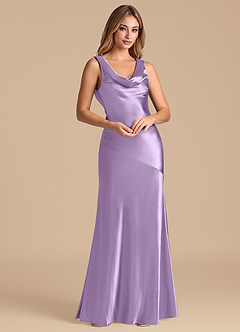 Azazie Rylina 신부 들러리 드레스 인어 메탈릭 새틴 바닥 길이 드레스 image4