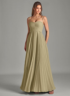 Azazie Chiana Final Sale Dusty Blue A-Line Strapless Chiffon Dress image2