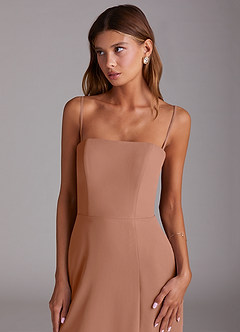 Azazie Wren Bridesmaid Dresses Bronzer A-Line Strapless Chiffon Dress image6