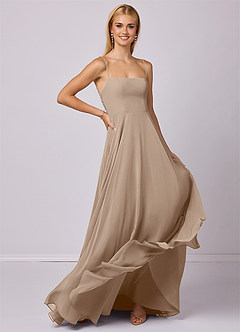 Barbie ♥ Azazie Bridesmaid Dresses Taupe A-Line Chiffon Dress image3