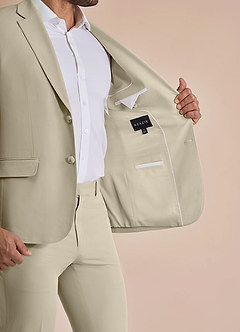 front William Tan Comfort Blend  Suit Jacket
