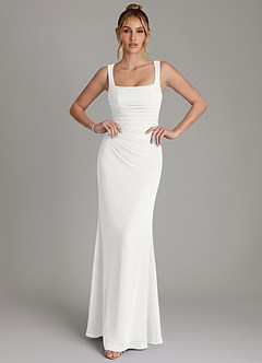 Azazie Agustina Rochii de domnișoară de onoare Sirenă Corset Şifon Lungime până la podea Rochie image3