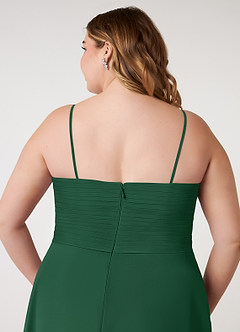Azazie Arabella Allure Brautjungfernkleider Wandelbar A-Linie Herzausschnitt Chiffon Kleid Dunkelgrün image15