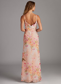 Azazie Deandra Bridesmaid Dresses Abstract Bouquet Floral Mermaid Pleated Chiffon Dress image5