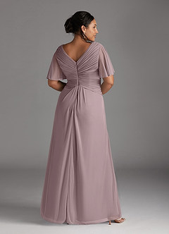 Azazie Emmeline Mother of the Bride Dresses Dusk A-Line V-Neck Pleated Mesh Dress image8