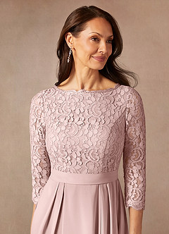 Azazie Lucianna Mother of the Bride Dresses Dusty Rose A-Line Lace Dress image7