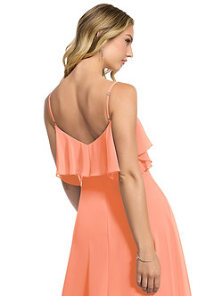 Azazie Jean Vestidos de damas de honor Vestido de Atardecer de Gasa de Corte en A Convertible image5