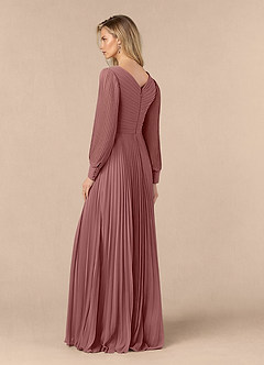 Azazie Zina Mother of the Bride Dresses Desert Rose A-Line Pleated Chiffon Dress image3