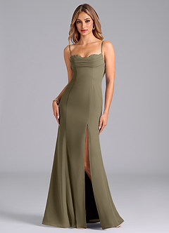 Azazie Wynni Abiti da Damigella Abito Sirena in Chiffon Corsetto Willow Green image1